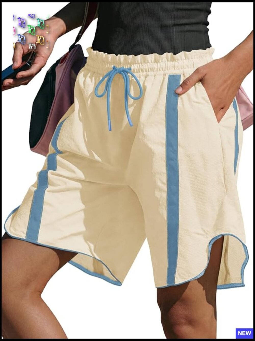 Baggy Cargo Shorts Wide Leg High Rise Drawstring Waist Athletic Yoga Running
